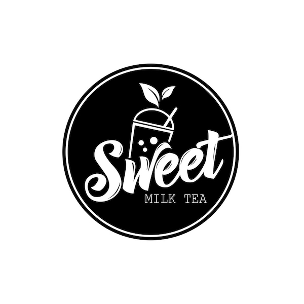 ly uống trà sữa trên logo
